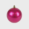 Farrisilk Fuchsia Candy Apple Christmas Ornaments 5" – Set of 4 – Glossy Pink Holiday Baubles for Trees, Wreaths, Centerpieces and Decor