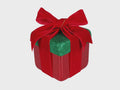 Farrisilk Gift Box Ornament 4" – Red and Emerald Shatterproof Christmas Decoration with Ribbon Bow, Christmas Trees, Garlands, and Decor