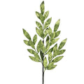 Green Glitter Laurel Leaf Spray – 30" Artificial Holiday Stem – Christmas Tree, Wreath & Floral Decor, Centerpieces, St Patricks Day, Spring