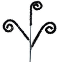 Velvet Sequin Curl Spray 29” – Black | Decorative Curly Pick for Wreaths, Centerpieces, Holiday Décor, Party & Event Crafts