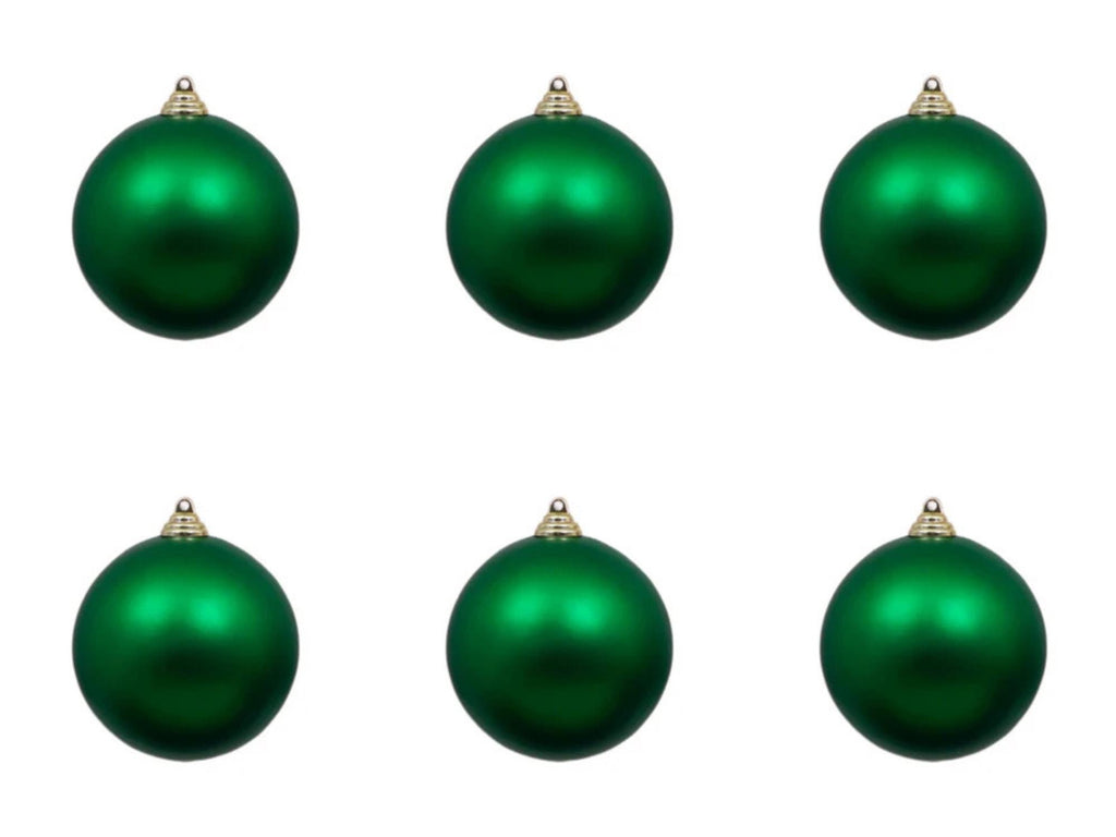 Farrisilk Emerald Matte Ornament – Set of 6 -3” (80MM) Christmas Ball Ornaments– Classic Green Tree Decor, Elegant Matte Finish Ornaments