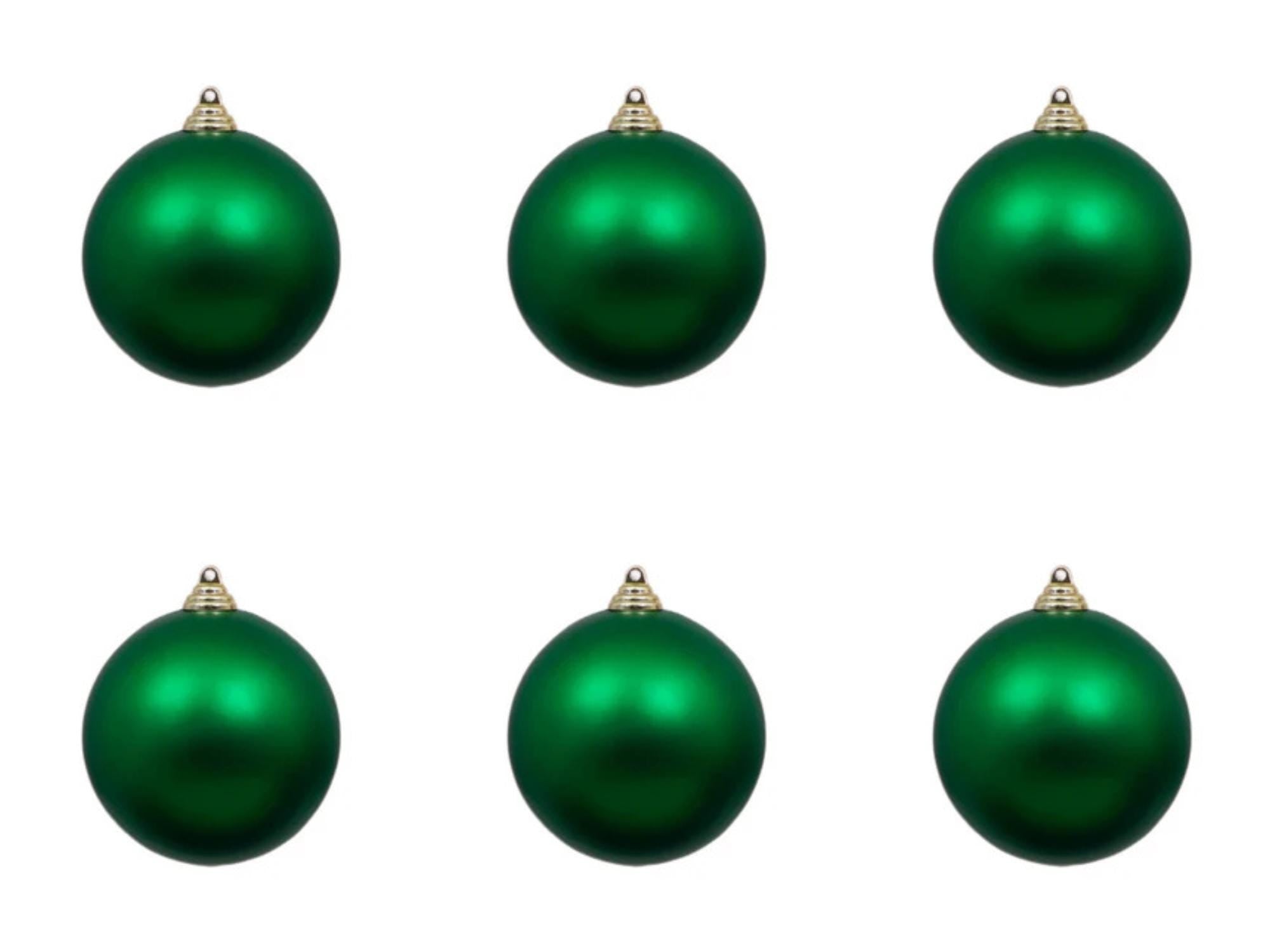 Farrisilk Emerald Matte Ornament – Set of 6 -3” (80MM) Christmas Ball Ornaments– Classic Green Tree Decor, Elegant Matte Finish Ornaments
