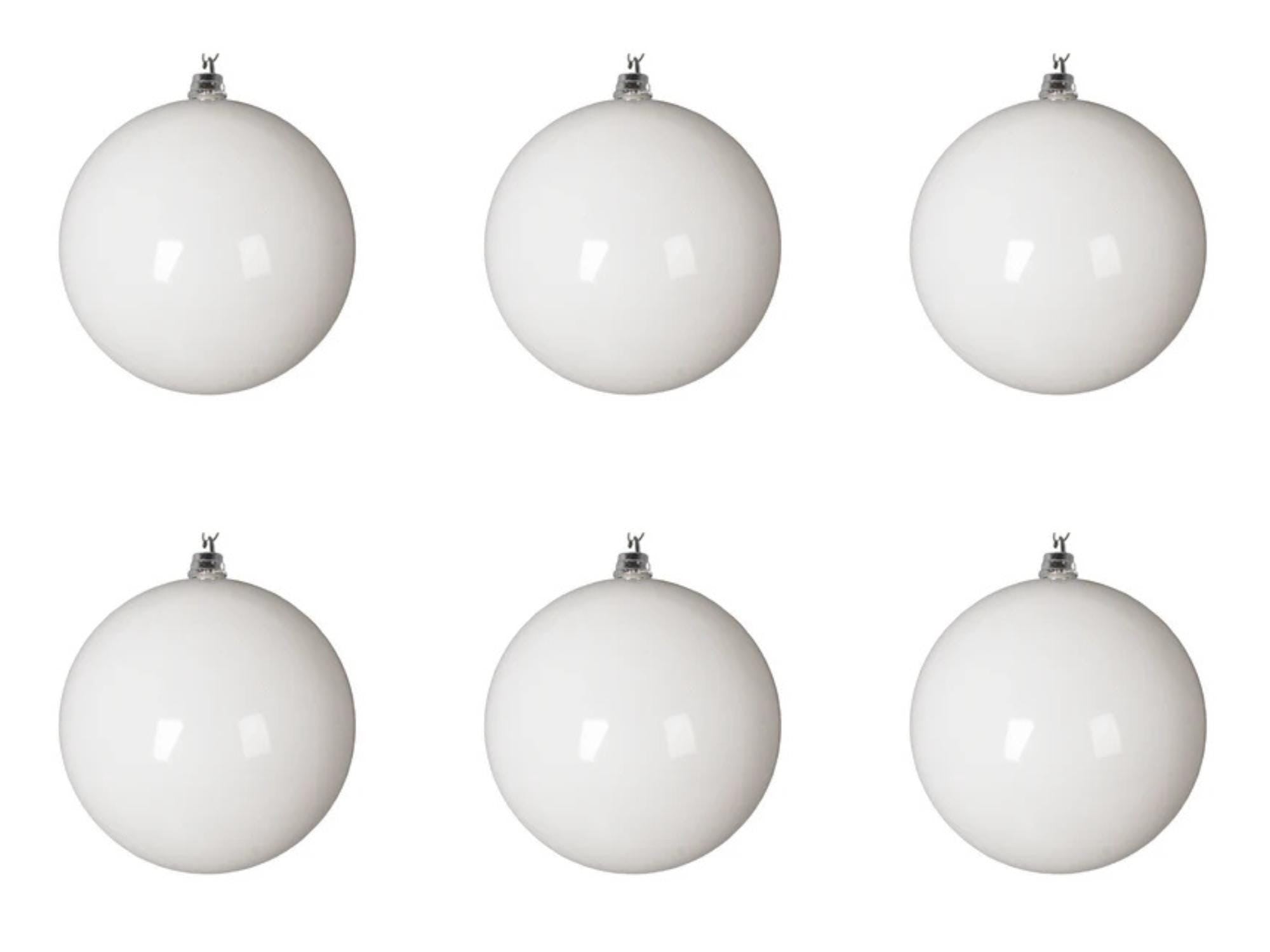 Farrisilk White Shiny Ornament –Set of 6- 3” (80MM) Christmas Ball Ornaments – Classic Glossy Tree Decoration, Elegant White Ornaments