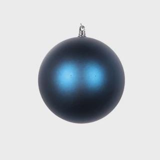 Farrisilk Midnight Blue Matte Christmas Ornaments 4" – Set of 4 -Elegant Shatterproof Baubles for Holiday Trees, Wreaths, Garlands and Decor