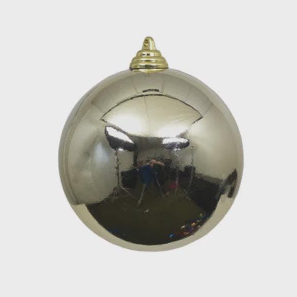 Farrisilk 3" Platinum Shiny Christmas Ornaments - Set of 6 – Farrisilk Glossy Platinum Baubles for Trees, Wreaths, and Holiday Decor