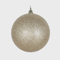 Farrisilk Platinum Glitter Christmas Ornaments 4" –Set of 4 – Sparkling Baubles for Trees, Wreaths, Centerpieces, Garlands and Holiday Decor