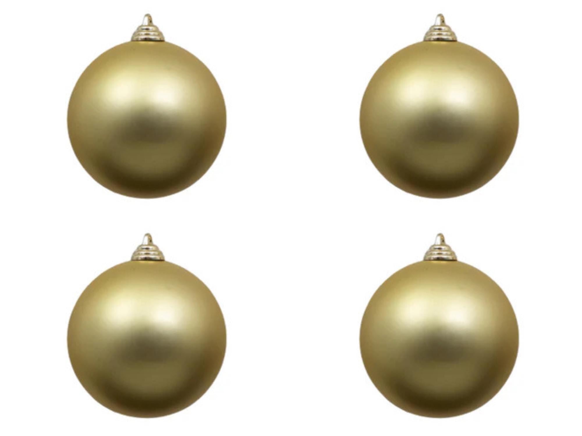 Farrisilk Gold Matte Christmas Ornaments 5" – Set of 4 – Elegant Holiday Baubles for Trees, Wreaths, Centerpieces, Garlands and Decor
