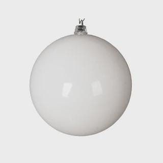 Farrisilk White Shiny Christmas Ornaments 5" – Set of 4 –Glossy Holiday Baubles for Trees, Wreaths, Centerpieces, Garlands and Holiday Decor