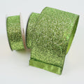Farrisilk 2.5" x 10 yards Glitter Magic Ribbon Lime Green, Luxury Ribbon, Premium Ribbon, Wired Ribbon, Holiday Ribbon, Christmas Tree Decor
