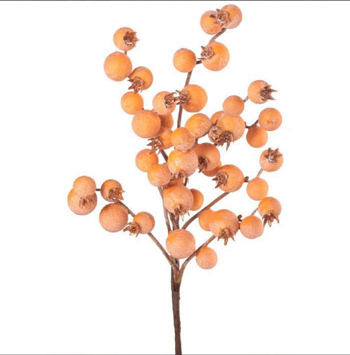 16” Goldenrod Weathered Crabapple Spray | Fall Harvest Stem | Rustic Autumn Pick | Thanksgiving Wreath & Farmhouse Centerpiece