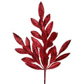 20" Red Sequin Glitter Laurel Spray - Holiday Floral Pick for Christmas Tree, Wreath, Garland, or DIY Centerpiece Decor