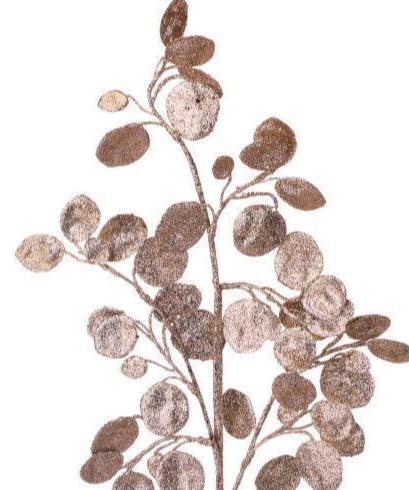 30" Champagne Glitter Lunaria Leaf Spray – Elegant Holiday Floral Pick for Christmas Tree, Wreath, or Centerpiece Decor
