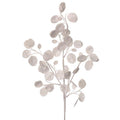 30" White Glitter Lunaria Leaf Spray – Elegant Holiday Floral Pick for Christmas Tree, Wreath, or Centerpiece Decor