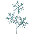 29" Blue Glitter Snowflake Spray – Triple Snowflake Holiday Pick for Christmas Tree, Wreath, or Winter Decor