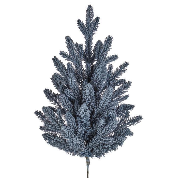 28" Blue Bavarian Spruce Spray – Frosted Faux Pine Branch for Christmas Tree, Wreath, or Winter Floral Decor - 38 Tips