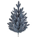 28" Blue Bavarian Spruce Spray – Frosted Faux Pine Branch for Christmas Tree, Wreath, or Winter Floral Decor - 38 Tips