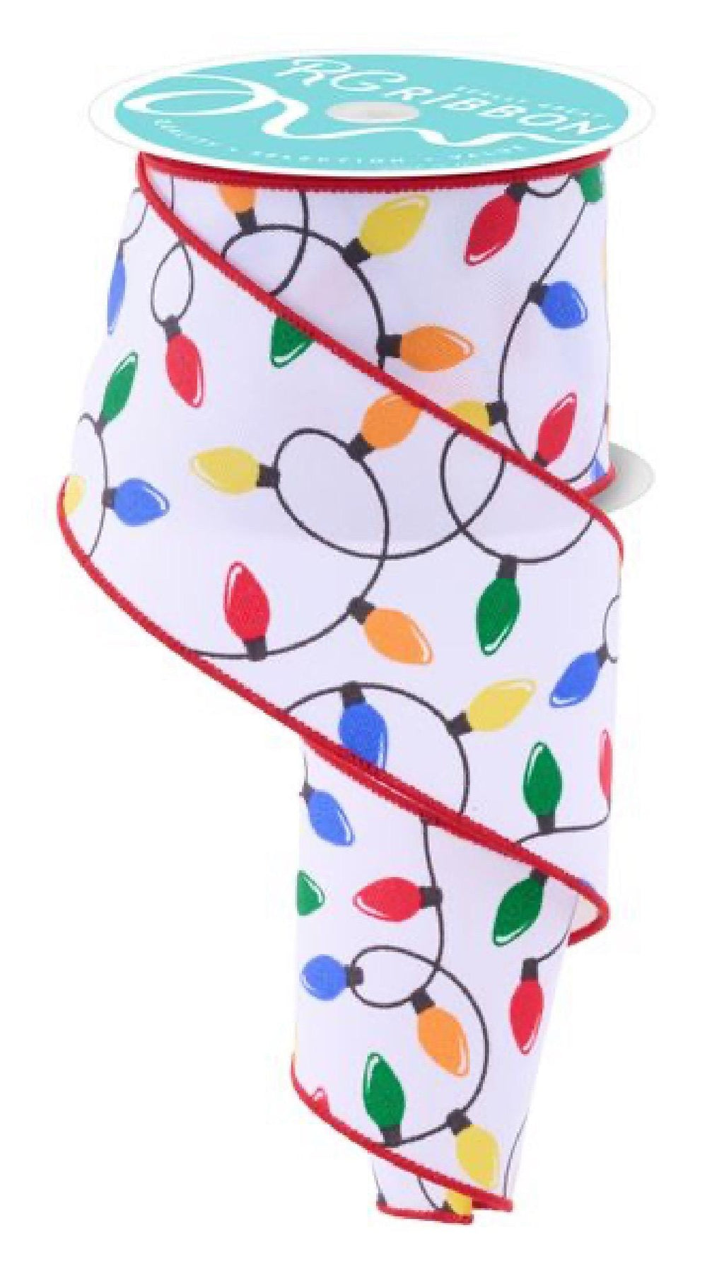 Christmas Lights 2.5-inch x 10-yards Ribbon Wired Edge Ribbon for Holiday Wreaths, Gift Wrapping, Christmas Bows & Crafts