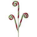 30” Glitter Rhinestone Stripe Candy Cane Spray | Candyland Christmas Stem | Holiday Wreath Pick | Whimsical Tree Decor | Glam Holiday