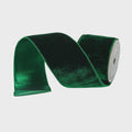 Farrisilk Emerald Green Velvet Luster Ribbon 2.5"x10yd – Wired Lustered Velvet for Bows, Wreaths, Gift Wrap, Holiday Decor, Christmas Ribbon