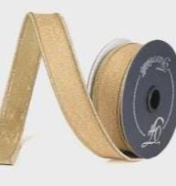 Farrisilk Gold Stardust Ribbon –1” x 10 Yards– Wired Glitter Ribbon for Holiday Bows, Gifts & Luxe Accents, Garlands, Christmas Trees, Decor