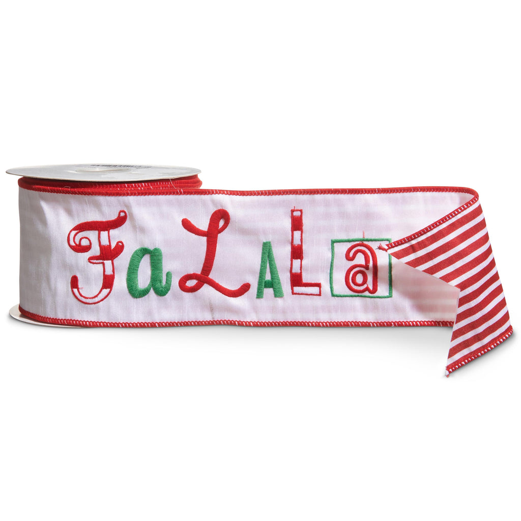 FALALA Christmas Wired Ribbon – 4" x 10 Yards | Red & Green Holiday Decorative Ribbon for Wreaths, Gift Wrapping, Trees, Crafts and Decor