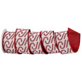 Candy Cane Christmas Ribbon – 2.5" x 5 Yards, Metallic Dupioni Wired Edge Red & White Ribbon for Holiday Bows, Wreaths, Tree, Garland, Decor