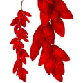 48" Red Velvet Magnolia Leaf Garland – Deluxe Holiday Garland for Mantle, Staircase, Table or Christmas Tree Decor