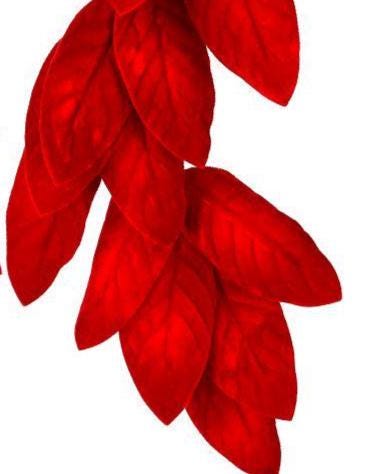 48" Red Velvet Magnolia Leaf Garland – Deluxe Holiday Garland for Mantle, Staircase, Table or Christmas Tree Decor