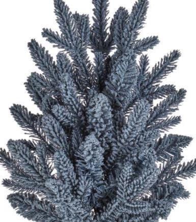 28" Blue Bavarian Spruce Spray – Frosted Faux Pine Branch for Christmas Tree, Wreath, or Winter Floral Decor - 38 Tips