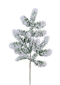 Snow-Tipped Noble Pine Spray | Frosted Christmas Greenery Stem | Holiday Floral Pick | Realistic Pine Branch for Wreaths, Trees & Winter