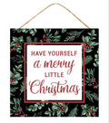 10” Square MDF “Have Yourself a Merry Christmas” Sign – Holiday Wall Décor, Christmas Door Sign, Rustic Christmas Accent