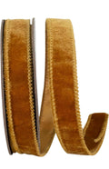 LUXE Plush Velvet Ribbon Carmel 1” x 10 Yards • Premium Wired Velvet Ribbon • Fall Holiday Craft Ribbon • Gift Wrapping Bow Making Decor