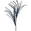 28” Midnight Blue Micro Beaded & Sequin Grass Spray – Luxury Christmas Stem, Jewel-Tone Holiday Pick, Glitter Grass Spray, Glam Tree Filler,