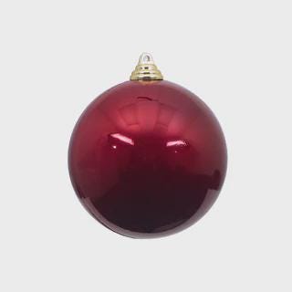 Farrisilk Burgundy Shatterproof Candy Apple Christmas Ornaments – Set of 6 | 4" Glossy Red Holiday Tree Balls | Elegant Christmas Decoration