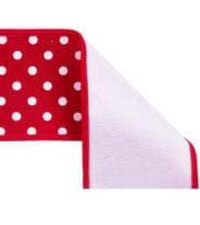 2.5" x 10yd Red & White Small Polka Dot Wired Ribbon – Double Sided Fused Satin