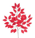 23" Ficus Leaf Spray – Bundle of 12 | Faux Greenery Stem | Red | DIY Floral, Wreath, Centerpiece, Home Decor