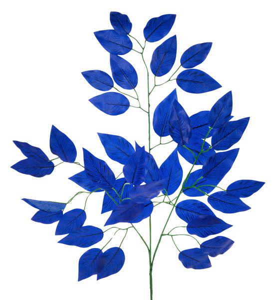 23" Ficus Leaf Spray – Bundle of 12 | Faux Greenery Stem | Blue | DIY Floral, Wreath, Centerpiece, Home Decor