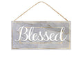 Marble Blessed Sign | 12.5"x6" Hanging Wall Decor | Modern Farmhouse Inspirational Sign