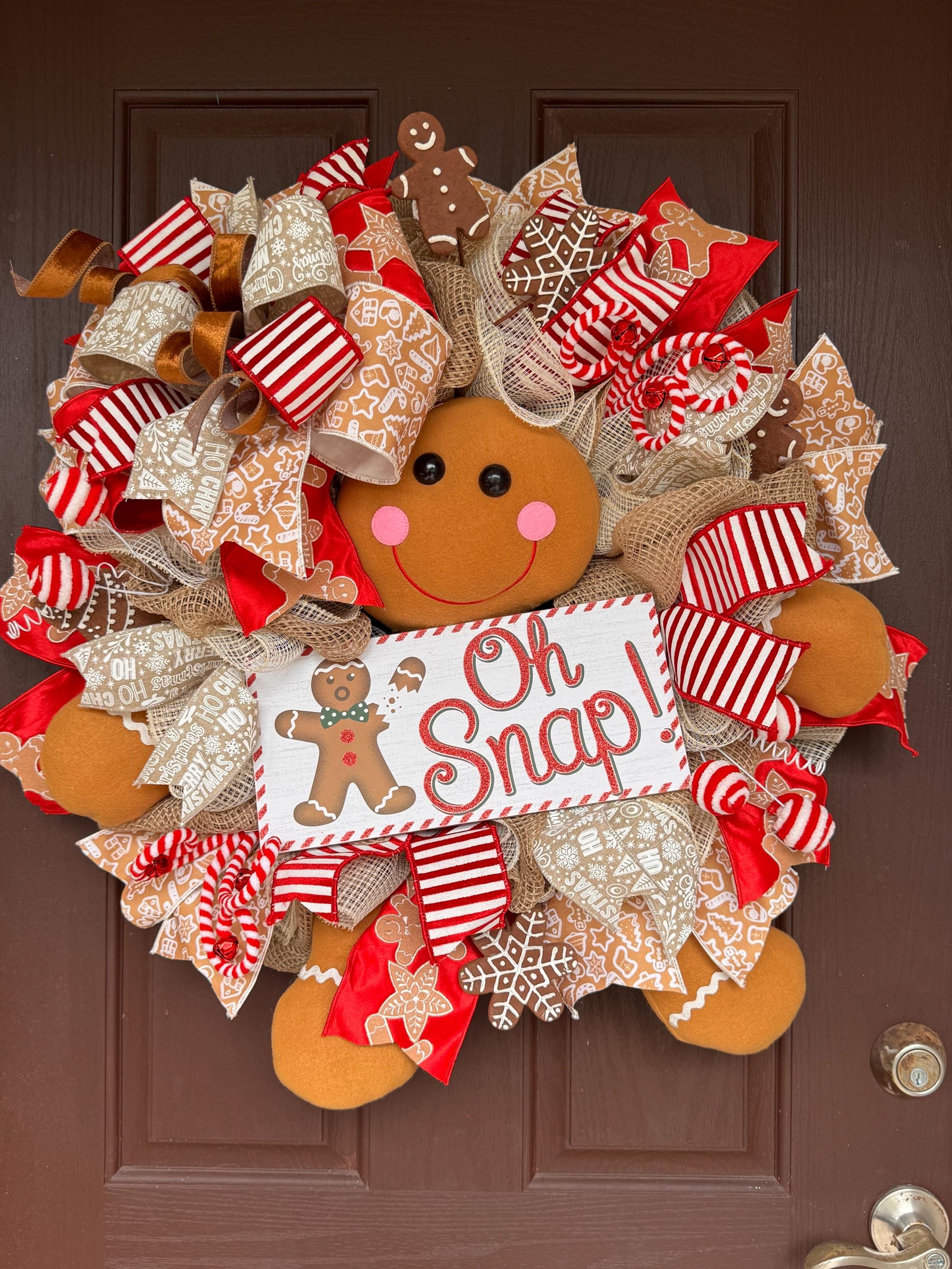 Gingerbread Decor Kit – 5 Pc Christmas Gingerbread Figures, Whimsical Holiday Kitchen or Mantel Decoration, Festive Gingerbread