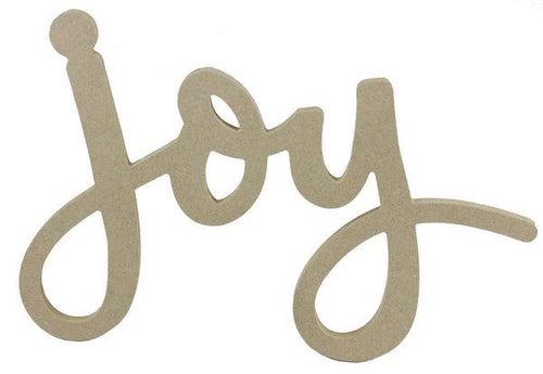 12" x 9" MDF "Joy" Word Sign – Unfinished Wooden Script Sign