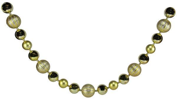 72" Sequin & Glitter Ball Garland – Gold or Smoke Blue Holiday Decor - Shatterproof plastic