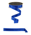 7/8" x 10yd Royal Blue Satin Fused Ribbon – Wired Double-Sided Craft Ribbon