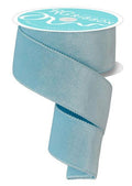 2.5" x 10yd Ice Blue Velvet Ribbon with Satin Backing – Wired Winter Ribbon for Bows, Wreaths, Baby Shower, Gift Wrapping, and DIY Crafts
