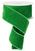 2.5" x 10yd Green Velvet Ribbon with Satin Backing – Wired Ribbon for St. Patrick’s Day, Christmas, Wreaths, Gift Wrapping & Bows