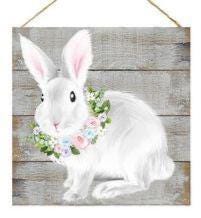 10" Easter Animal Wreath Sign – Choose Bunny, Chick, or Lamb | Farmhouse Spring Sign | Rustic Easter Décor | Pastel Floral Wreath Attachment