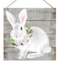 10" Easter Animal Wreath Sign – Choose Bunny, Chick, or Lamb | Farmhouse Spring Sign | Rustic Easter Décor | Pastel Floral Wreath Attachment