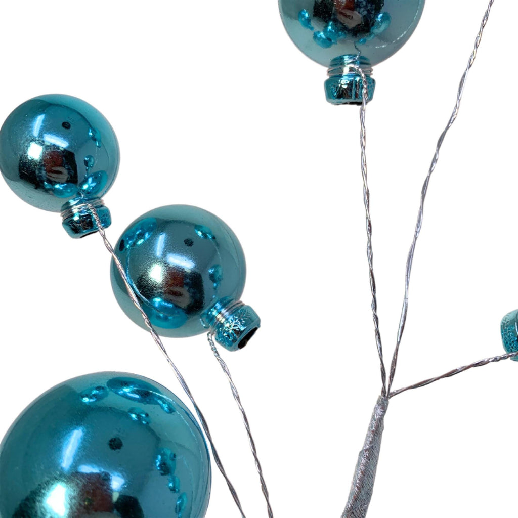 Elegant Ball Pick 16” – Blue | Decorative Holiday Spray for Wreaths, Garlands, Christmas Tree Décor, Centerpieces Crafts