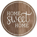 Home Sweet Home Sign – 12" Round Metal Wall Decor, Rustic Farmhouse Entryway Sign, Front Door Wreath Supplies
