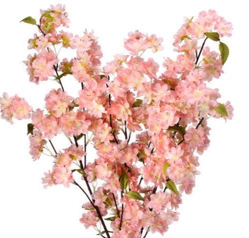 43" Pink Cherry Blossom Bundle, Set of 3 Faux Flower Stems, Spring Floral Branches, Artificial Blossoms for Vase, Wedding or Home Decor