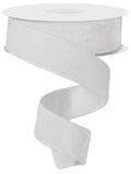 1.5" x 10yd White Velvet Ribbon with Satin Backing – Wired Elegant Ribbon for Wedding Decor, Bows, Wreaths, Gift Wrapping and Craft Projects